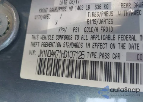 2017 Mazda Mx-5 Miata Rf Grand Touring z USA, uszkodzony, nr VIN JM1NDAM71H0107125